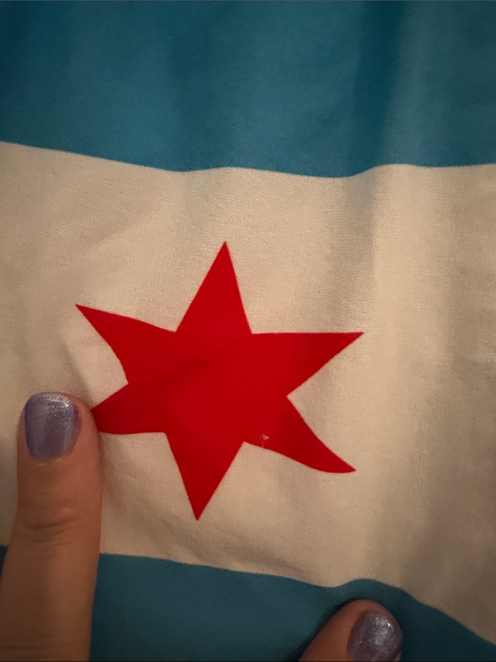 Women’s White Athletic Shorts with Chicago Flag - Picture 5 of 6